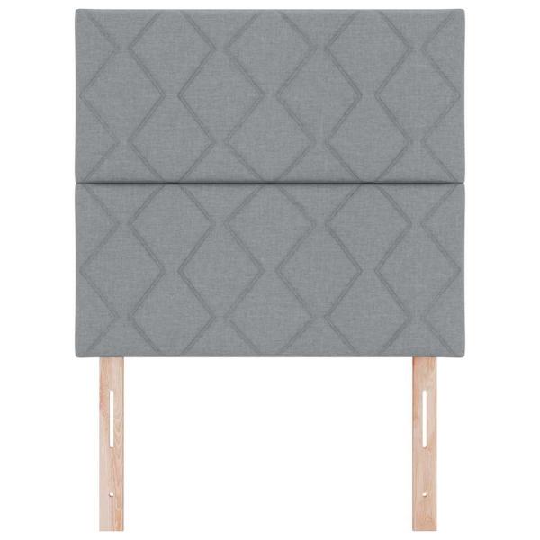 LED Kopfteil Rautenmuster Hellgrau 90 cm Stoff