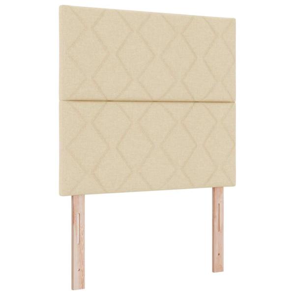 LED Kopfteil Rautenmuster Creme 90 cm Stoff