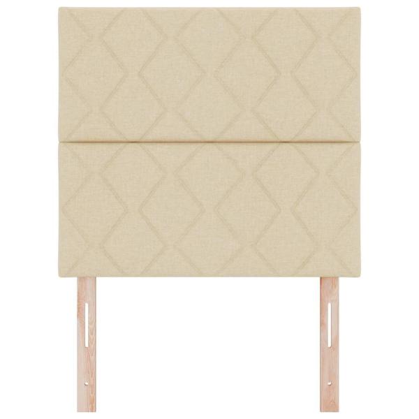 LED Kopfteil Rautenmuster Creme 90 cm Stoff