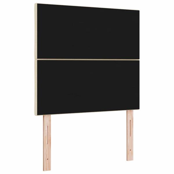 LED Kopfteil Rautenmuster Creme 90 cm Stoff