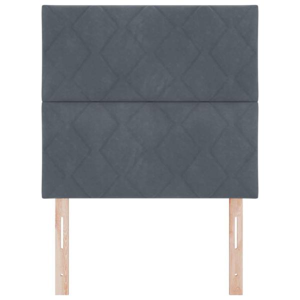 LED Kopfteil Diamantblocks Design Dunkelgrau 90 cm Samt