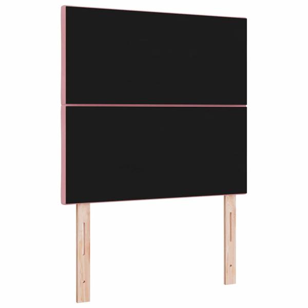 LED Kopfteil Diamantblöcke Design Rosa 90 cm Samt