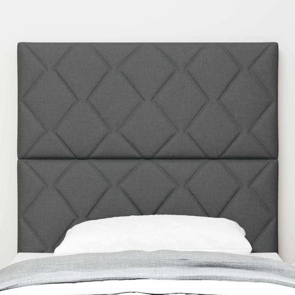 LED Kopfteil Rautenmuster Dunkelgrau 100 cm Stoff