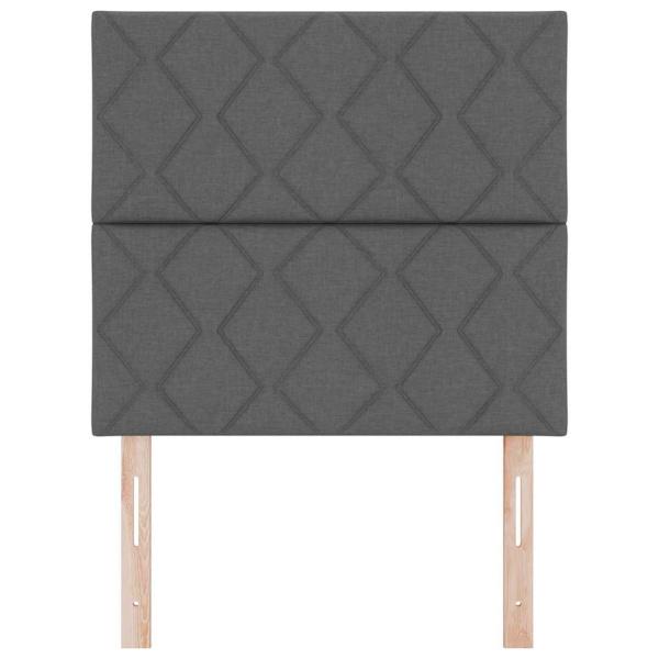 LED Kopfteil Rautenmuster Dunkelgrau 100 cm Stoff