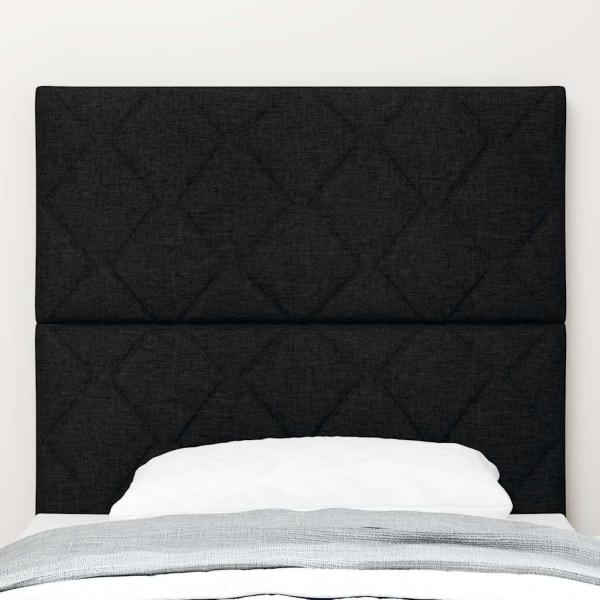 LED Kopfteil Rautenmuster Schwarz 100 cm Stoff
