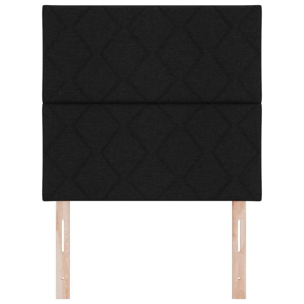 LED Kopfteil Rautenmuster Schwarz 100 cm Stoff