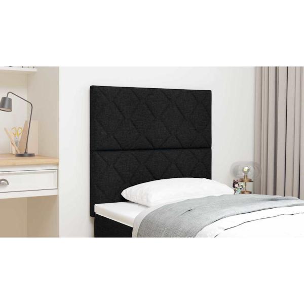 LED Kopfteil Schwarz 100 cm Stoff