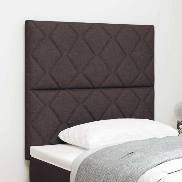 ARDEBO.de - LED Kopfteil Rautenmuster Dunkelbraun 100 cm Stoff