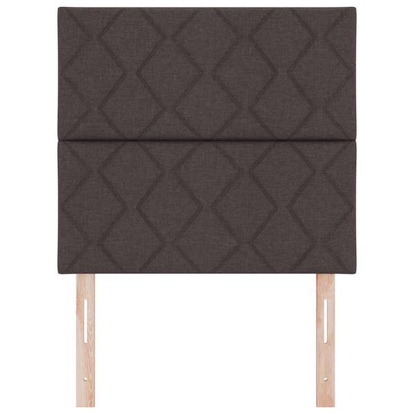 LED Kopfteil Rautenmuster Dunkelbraun 100 cm Stoff