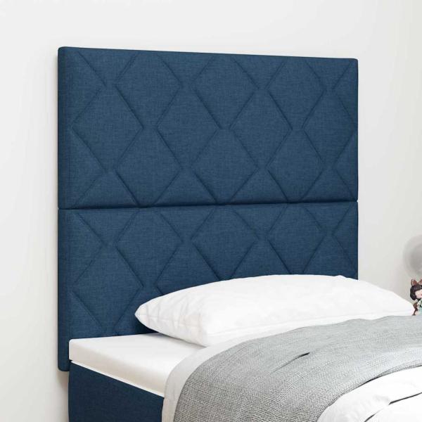 ARDEBO.de - LED Kopfteil Rautenmuster Blau 100 cm Stoff
