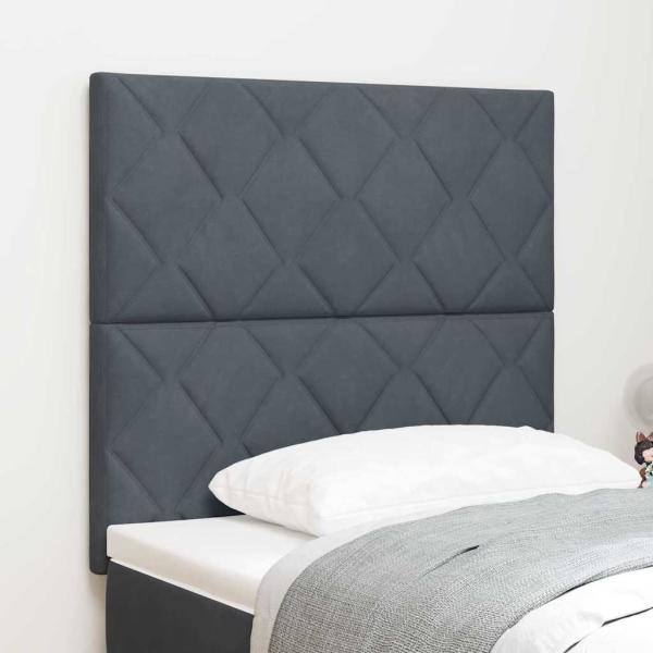ARDEBO.de - LED Kopfteil Diamantblock Design Dunkelgrau 100 cm