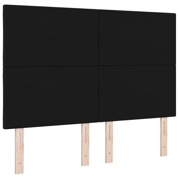 LED Kopfteil Rautenmuster Schwarz 144 cm Stoff