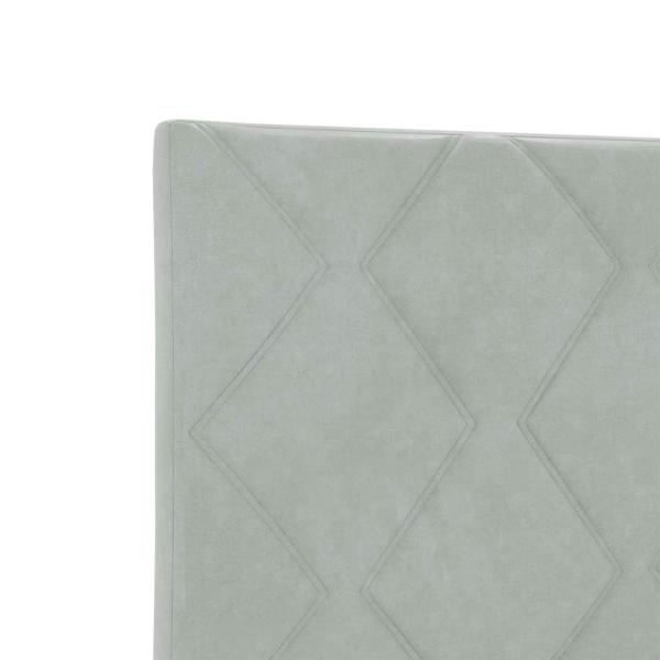 LED Kopfteil Diamantblockdesign Hellgrau 144 cm Samt