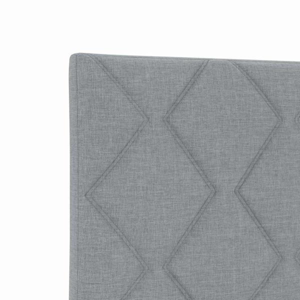 LED Kopfteil Rautenmuster Hellgrau 180 cm Stoff