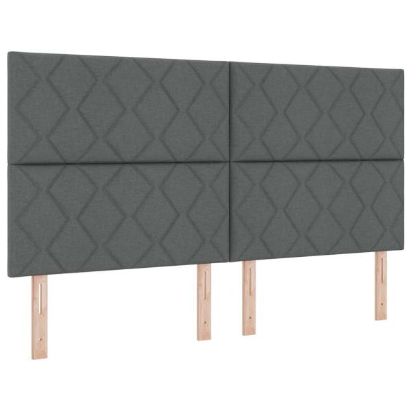 LED Kopfteil Rautenmuster Dunkelgrau 180 cm Stoff