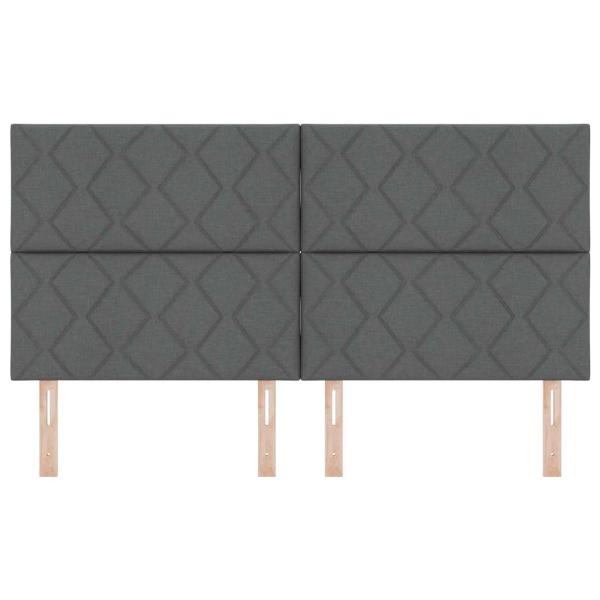 LED Kopfteil Rautenmuster Dunkelgrau 180 cm Stoff