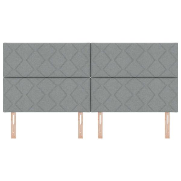 LED Kopfteil Rautenmuster Hellgrau 200 cm Stoff