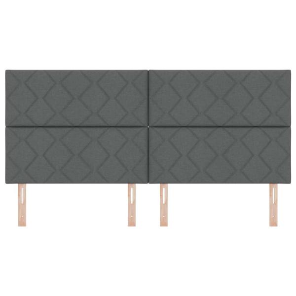 LED Kopfteil Rautenmuster Dunkelgrau 200 cm Stoff
