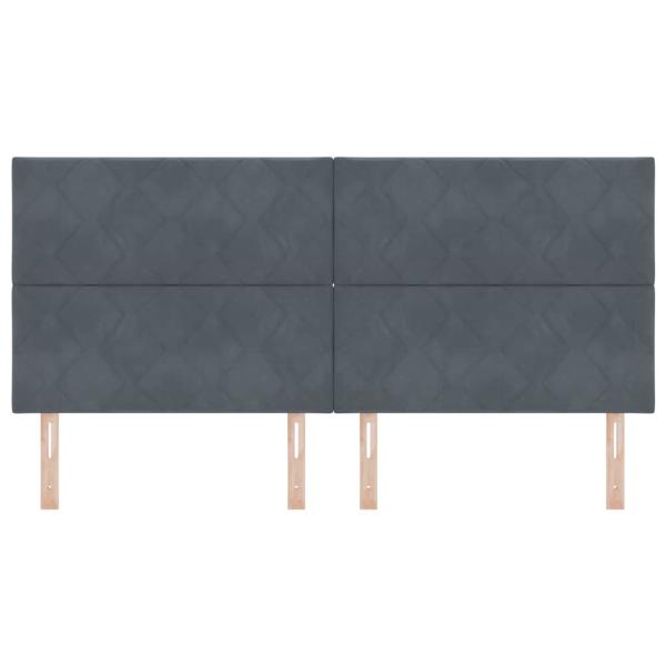 LED Kopfteil Diamantblock Design Dunkelgrau 200 cm Velvet