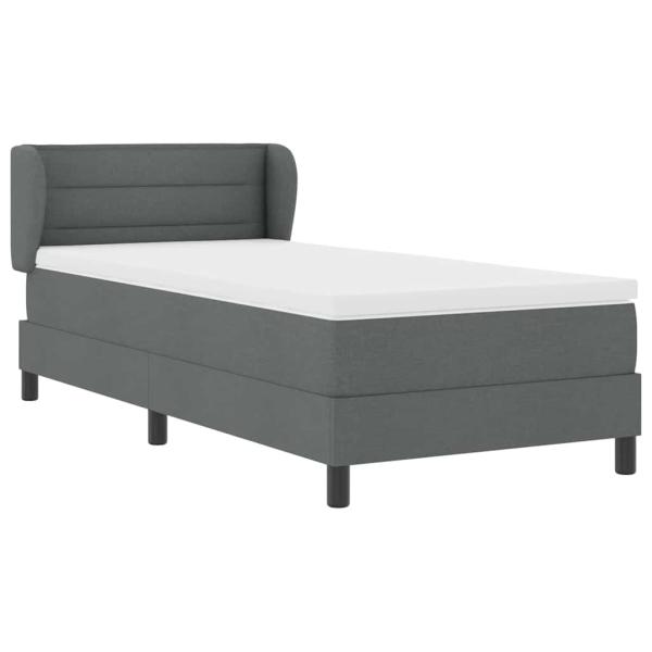 Boxspringbett mit Matratze Dunkelgrau 80 x 200 cm Stoff