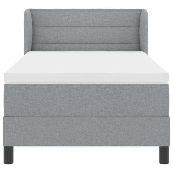 Boxspringbett mit Matratze Hellgrau 90x200 cm Stoff