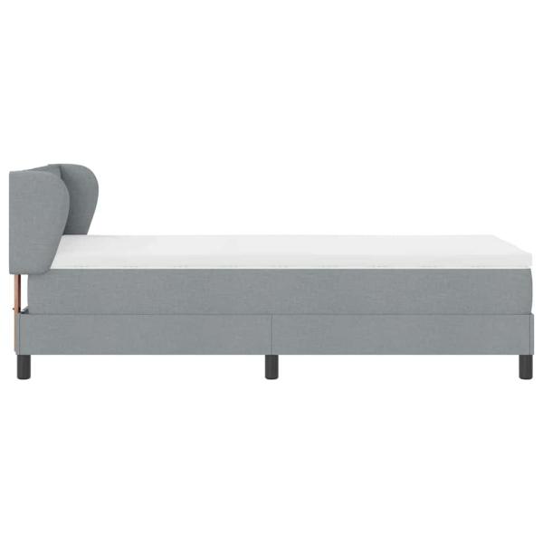 Boxspringbett mit Matratze Hellgrau 90x200 cm Stoff