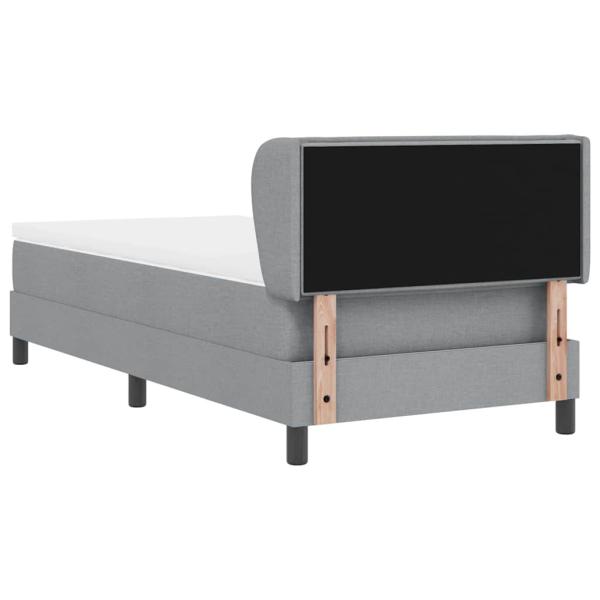 Boxspringbett mit Matratze Hellgrau 90x200 cm Stoff