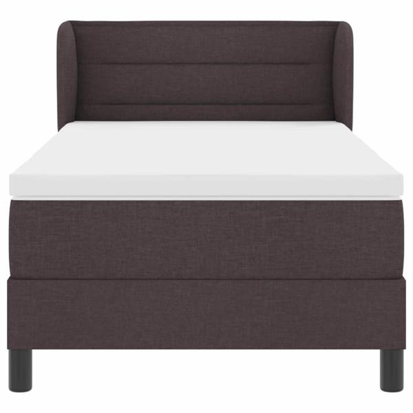 Boxspringbett mit Matratze Dunkelbraun 90x200 cm Stoff