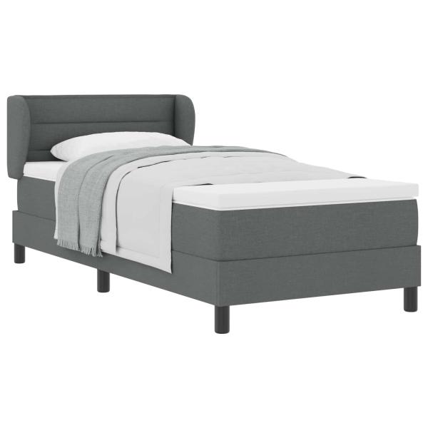 Boxspringbett mit Matratze Dunkelgrau 100x200 cm Stoff