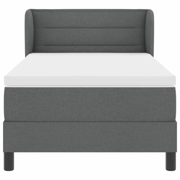 Boxspringbett mit Matratze Dunkelgrau 100x200 cm Stoff