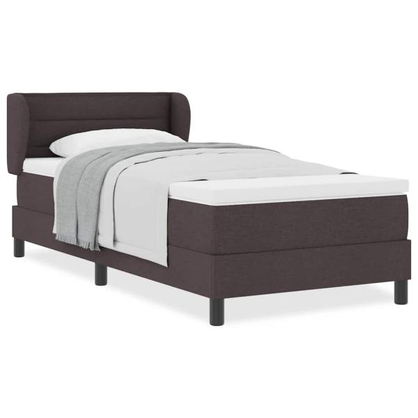 Boxspringbett mit Matratze Dunkelbraun 100x200 cm Stoff