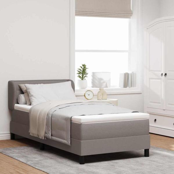 ARDEBO.de - Boxspringbett mit Matratze Taupe 100x200 cm Stoff