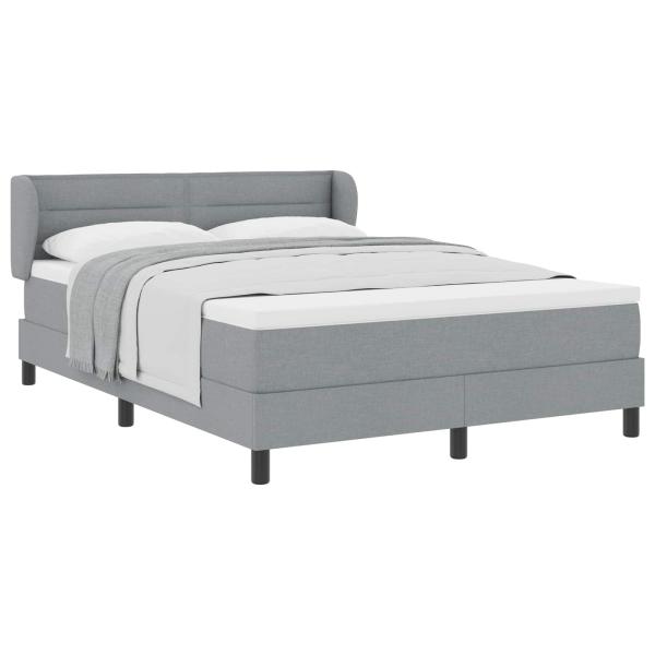 Boxspringbett mit Matratze Hellgrau 140x190 cm Stoff