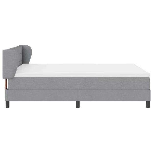 Boxspringbett mit Matratze Hellgrau 140x190 cm Stoff
