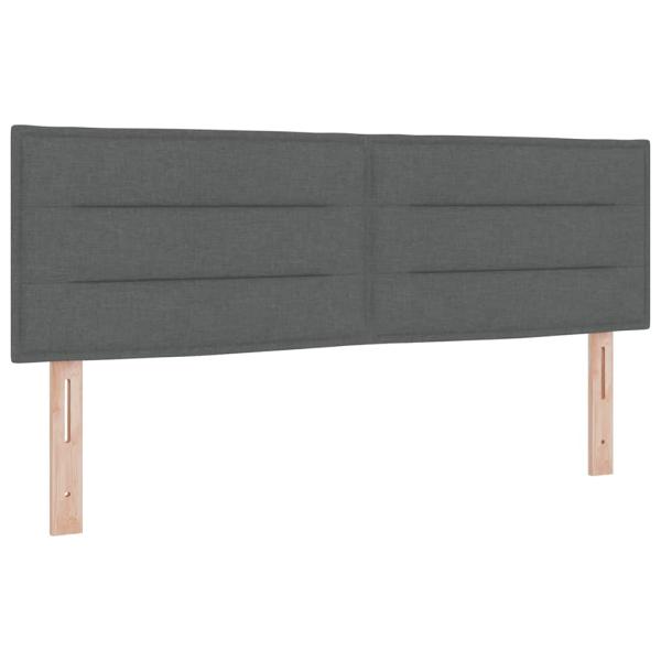 Boxspringbett mit Matratze Dunkelgrau 140x190 cm Stoff