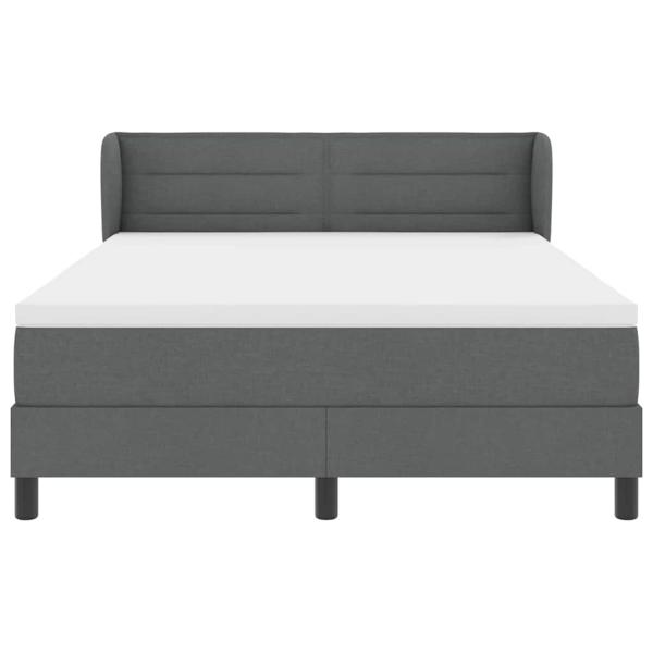 Boxspringbett mit Matratze Dunkelgrau 140x190 cm Stoff