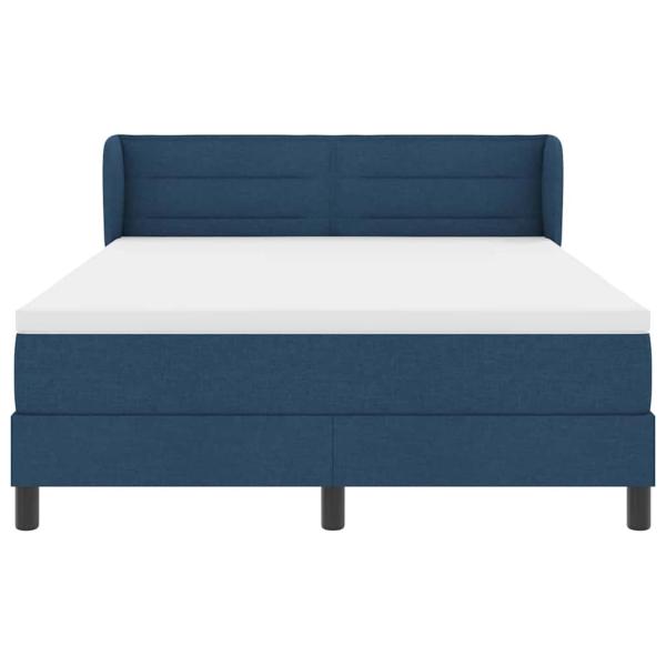 Boxspringbett mit Matratze Blau 140x190 cm Stoff
