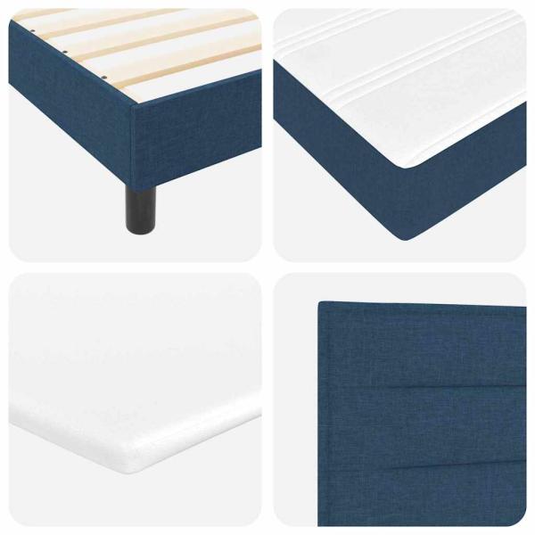 Boxspringbett mit Matratze Blau 140x190 cm Stoff