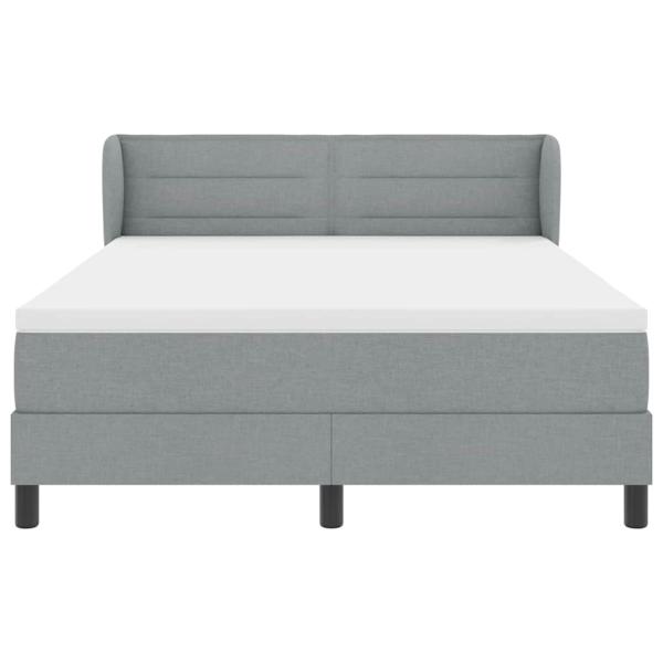 Boxspringbett mit Matratze Hellgrau 140x200 cm Stoff