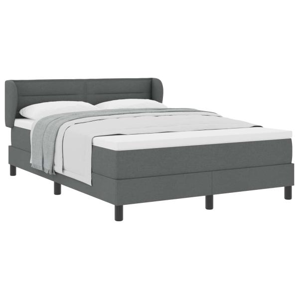 Boxspringbett mit Matratze Dunkelgrau 140x200 cm Stoff