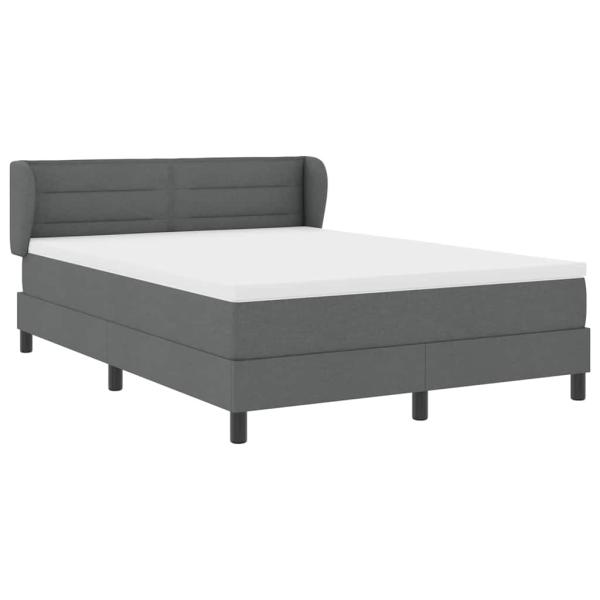 Boxspringbett mit Matratze Dunkelgrau 140x200 cm Stoff