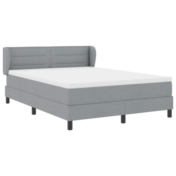 ARDEBO.de - Boxspringbett mit Matratze Hellgrau 160x200 cm Stoff