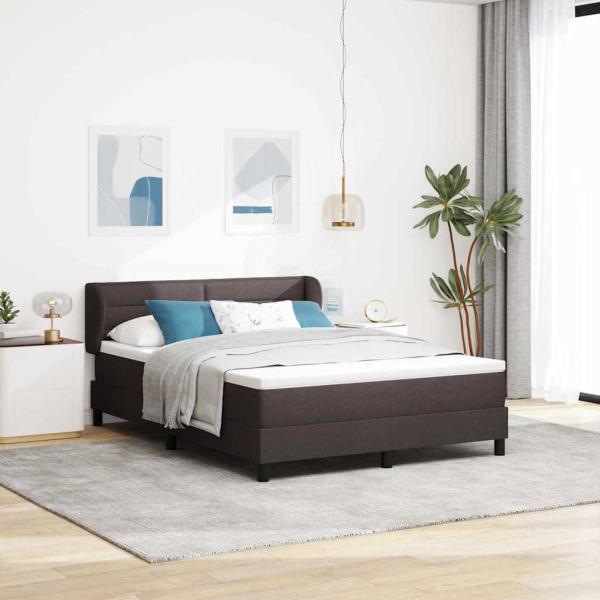 ARDEBO.de - Boxspringbett mit Matratze Dunkelbraun 160x200 cm Stoff