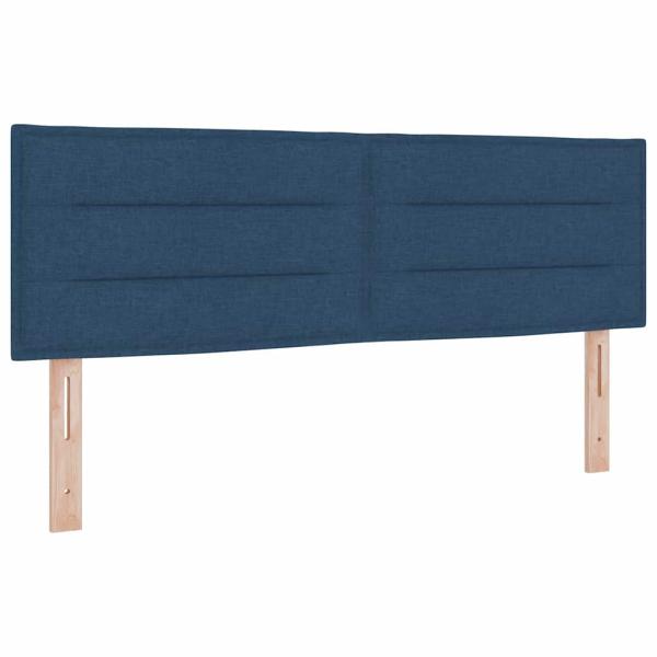 Boxspringbett mit Matratze Blau 160x200 cm Stoff
