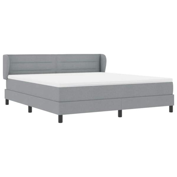 Boxspringbett mit Matratze Hellgrau 180x200 cm Stoff