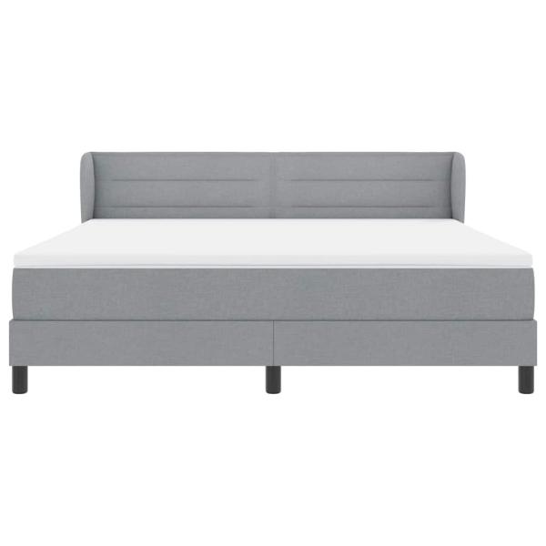 Boxspringbett mit Matratze Hellgrau 180x200 cm Stoff