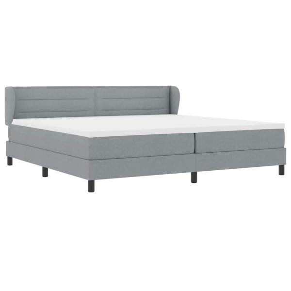 Boxspringbett mit Matratze Hellgrau 200x200 cm Stoff