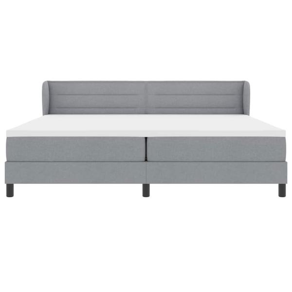 Boxspringbett mit Matratze Hellgrau 200x200 cm Stoff