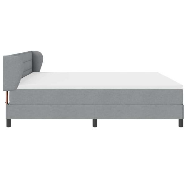 Boxspringbett mit Matratze Hellgrau 200x200 cm Stoff