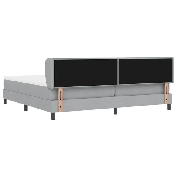 Boxspringbett mit Matratze Hellgrau 200x200 cm Stoff